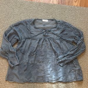 Light blue detailed flowy blouse